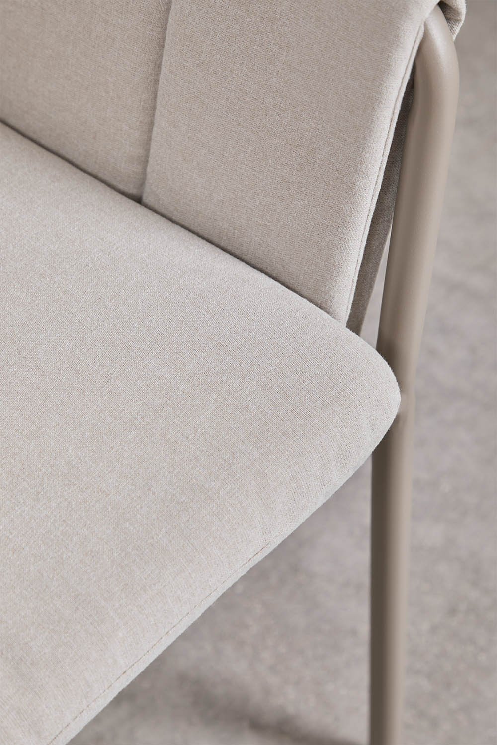 Chaise de salle à manger avec accoudoirs, tapissée et en acier Zunika, image de la galerie 5