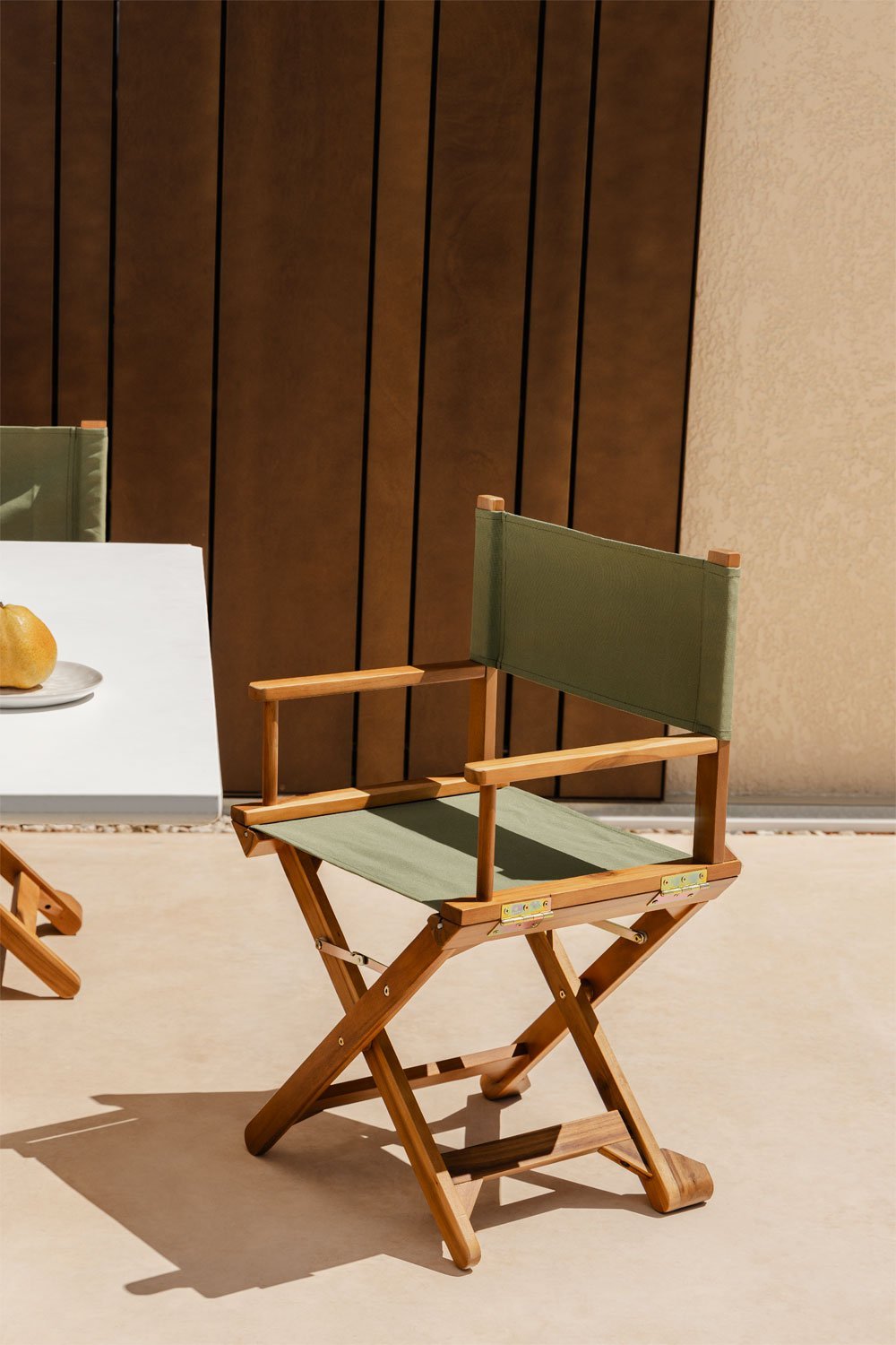 Pack de 4 chaises de réalisateur pliantes de jardin en bois d'acacia Ridley, image de la galerie 1