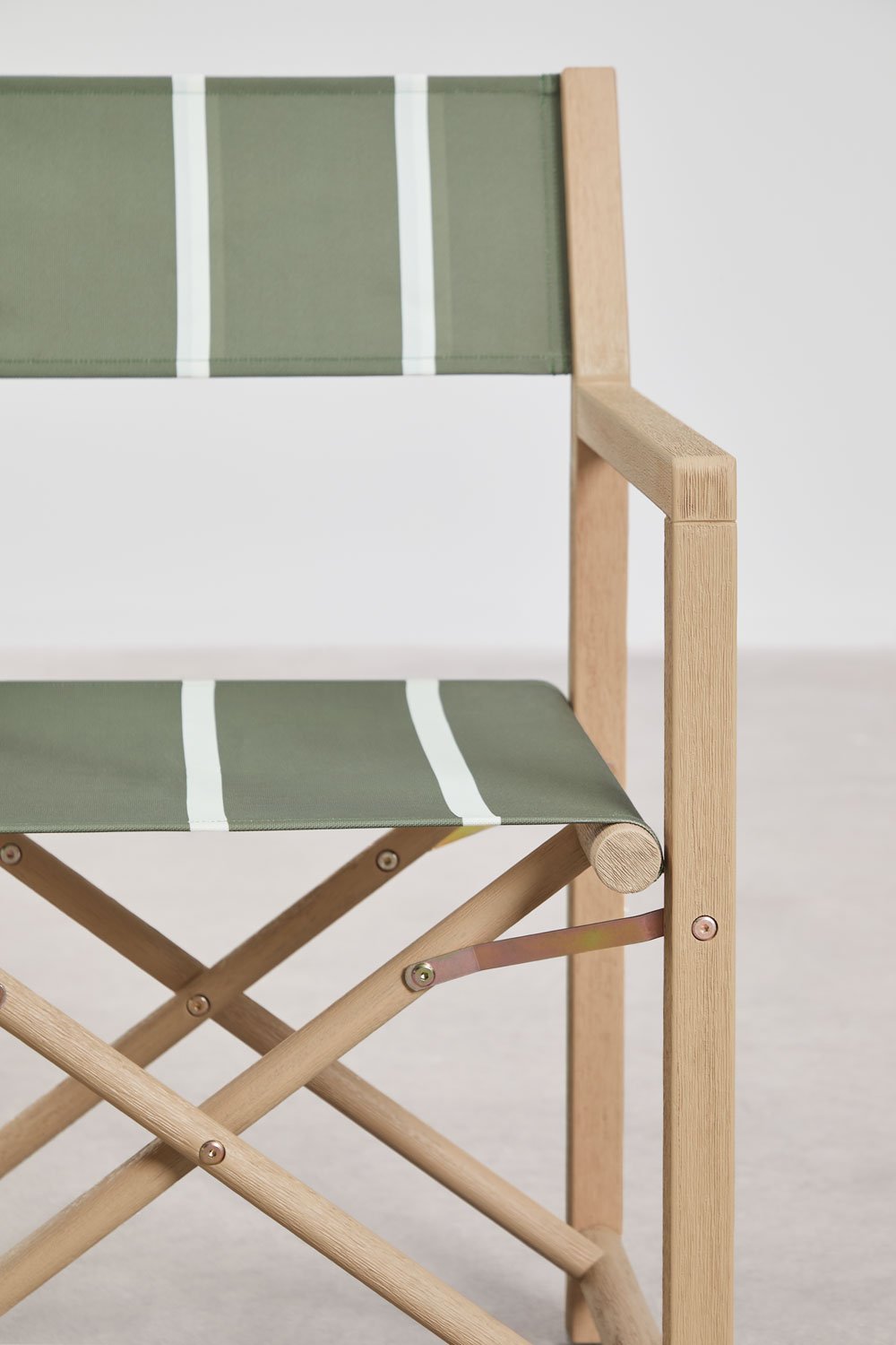 Pack de 2 chaises de réalisateur pliantes de jardin en bois d'acacia Rondonia, image de la galerie 4