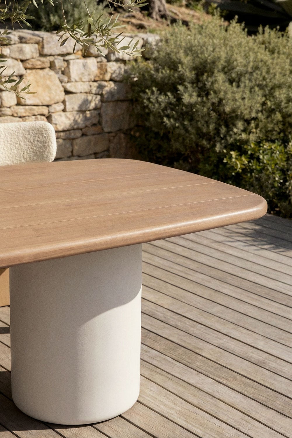 Table de jardin rectangulaire 270x110 cm en bois d'acacia Bogota, image de la galerie 2