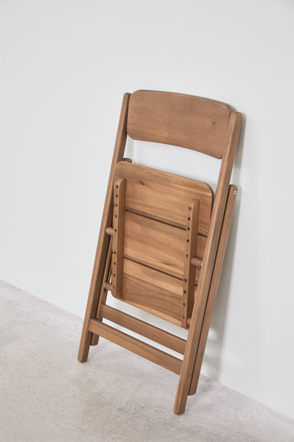 Pack de 4 chaises de salle à manger pliantes en bois d'acacia Zayma, image de la galerie 7