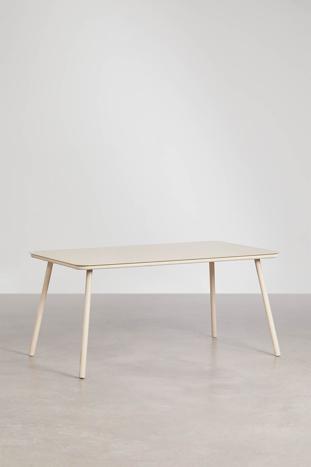 Ensemble de table rectangulaire 160x90 cm et 4 chaises de salle à manger en corde tressée Arhiza Classic, image de la galerie 2