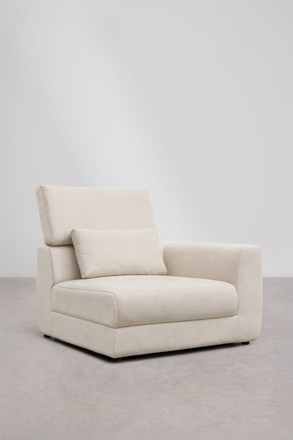 Module d'angle droit pour canapé modulaire avec appuie-tête réglable en chenille Cataline, image de la galerie 3