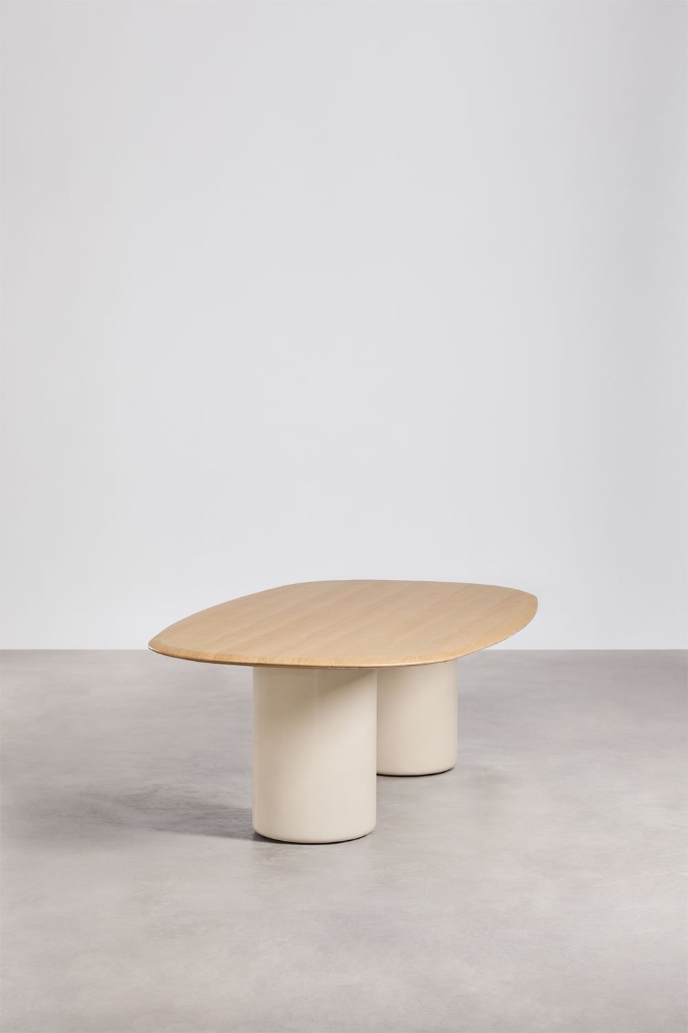 Table à manger ovale en MDF et ciment Lysander, image de la galerie 2