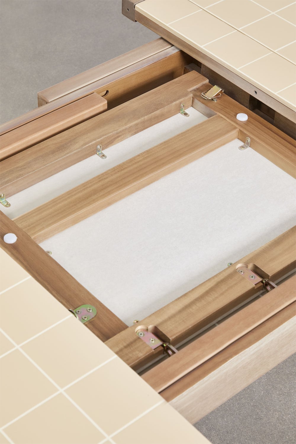 Table de jardin rectangulaire extensible en bois d'acacia Dubai 200-260-320x100 cm, image de la galerie 6