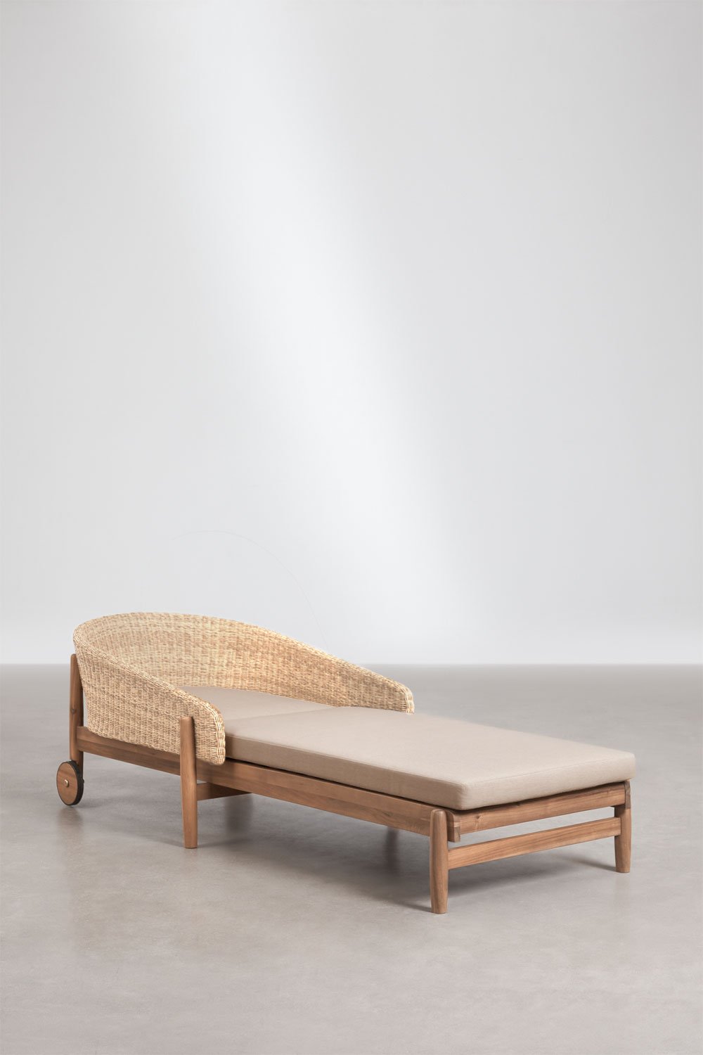 Pack de 2 chaises longues en bois d'acacia et rotin synthétique Ribeira, image de la galerie 2