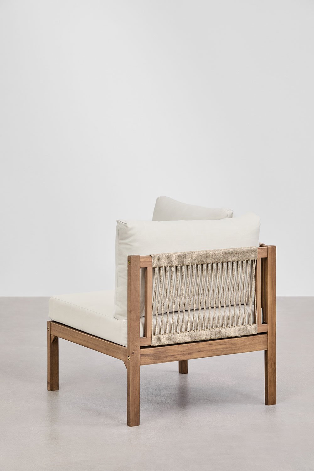 Module d'angle pour canapé modulaire de jardin en bois d'acacia Branson, image de la galerie 4