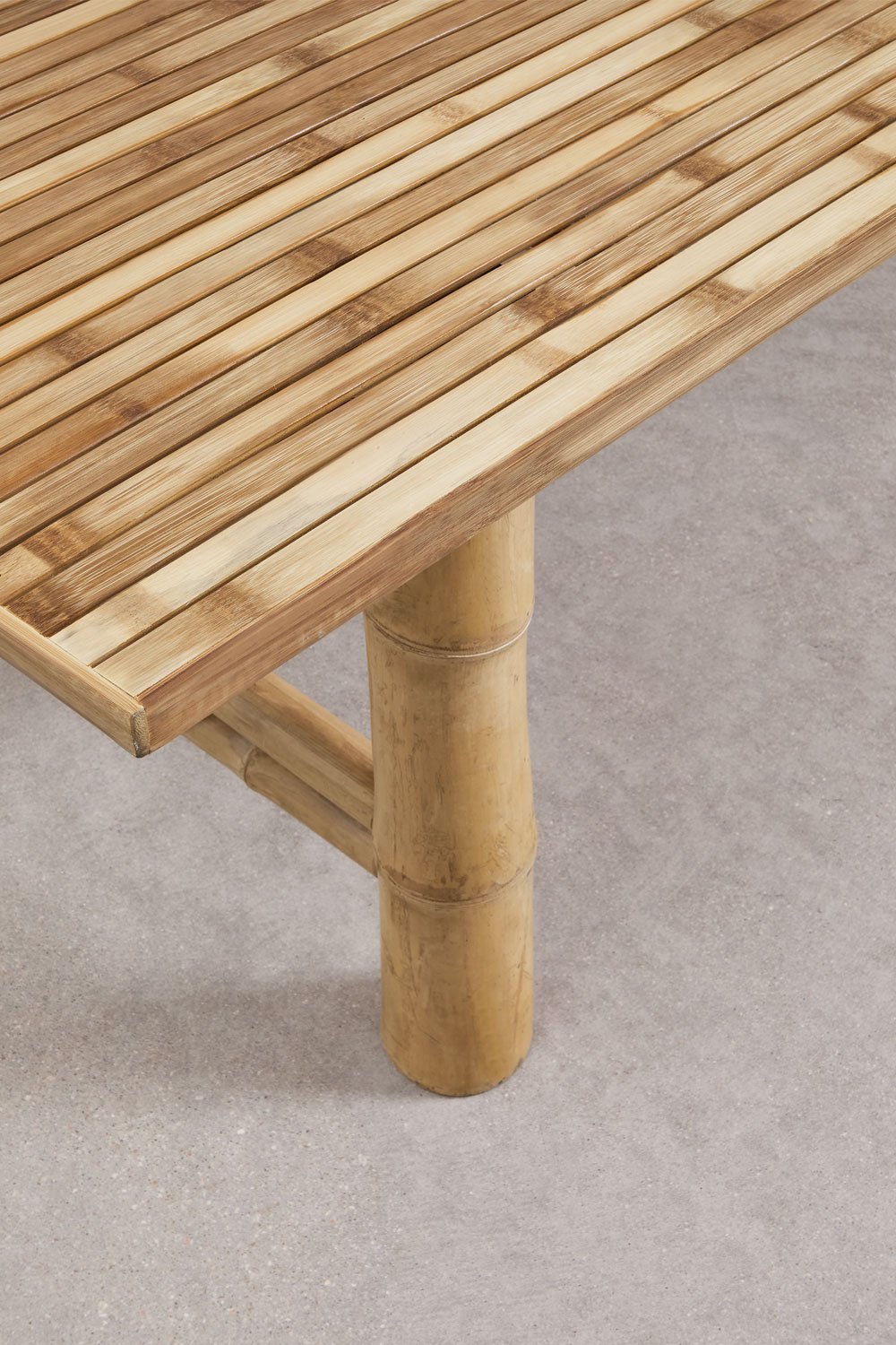 Table de jardin rectangulaire 220x100 cm en bambou Nelida, image de la galerie 4