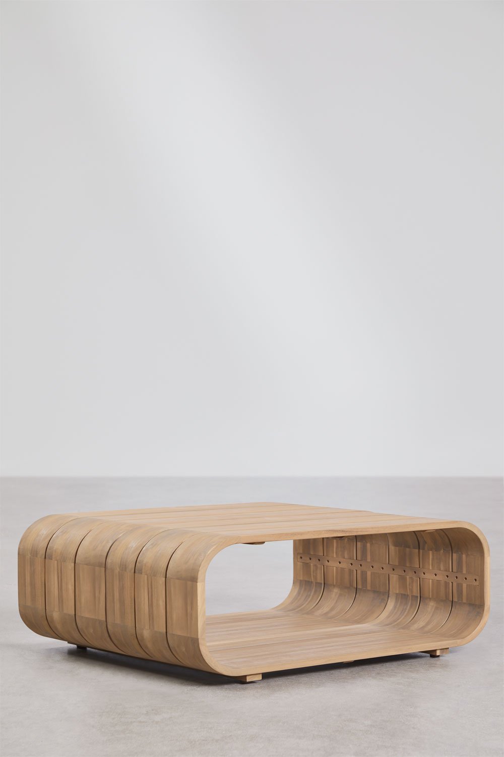 Table basse rectangulaire de jardin 140x75 cm en bois d'acacia Brivori, image de la galerie 1