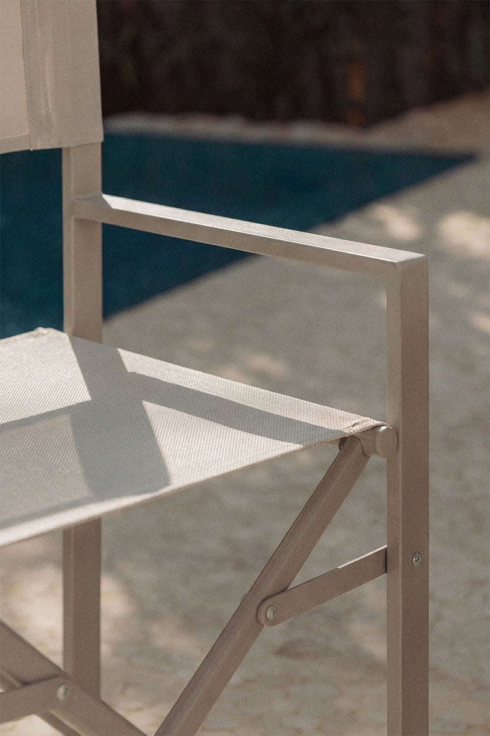 Chaise de réalisateur pliante de jardin en acier Zurena, image de la galerie 2