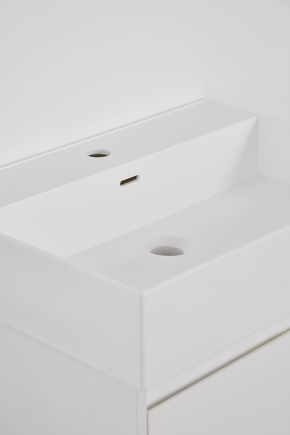 Ensemble de meuble de salle de bain suspendu en bois avec lavabo intégré Genevie, image de la galerie 4