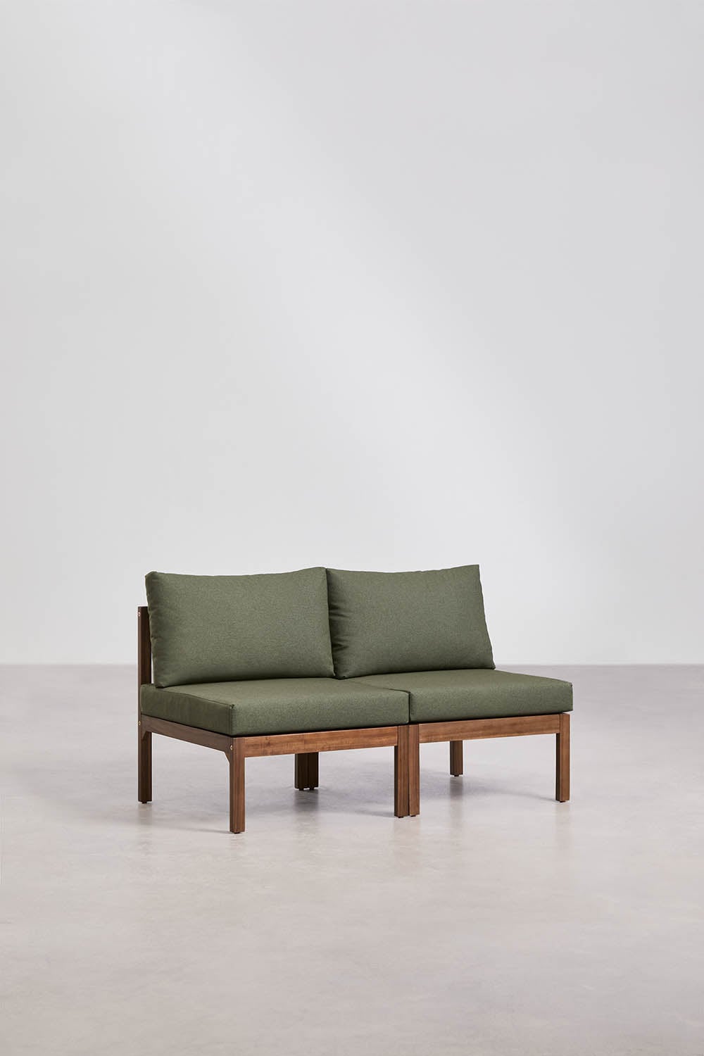 Canapé modulaire de jardin 2 pièces en bois d'acacia Branson, image de la galerie 3
