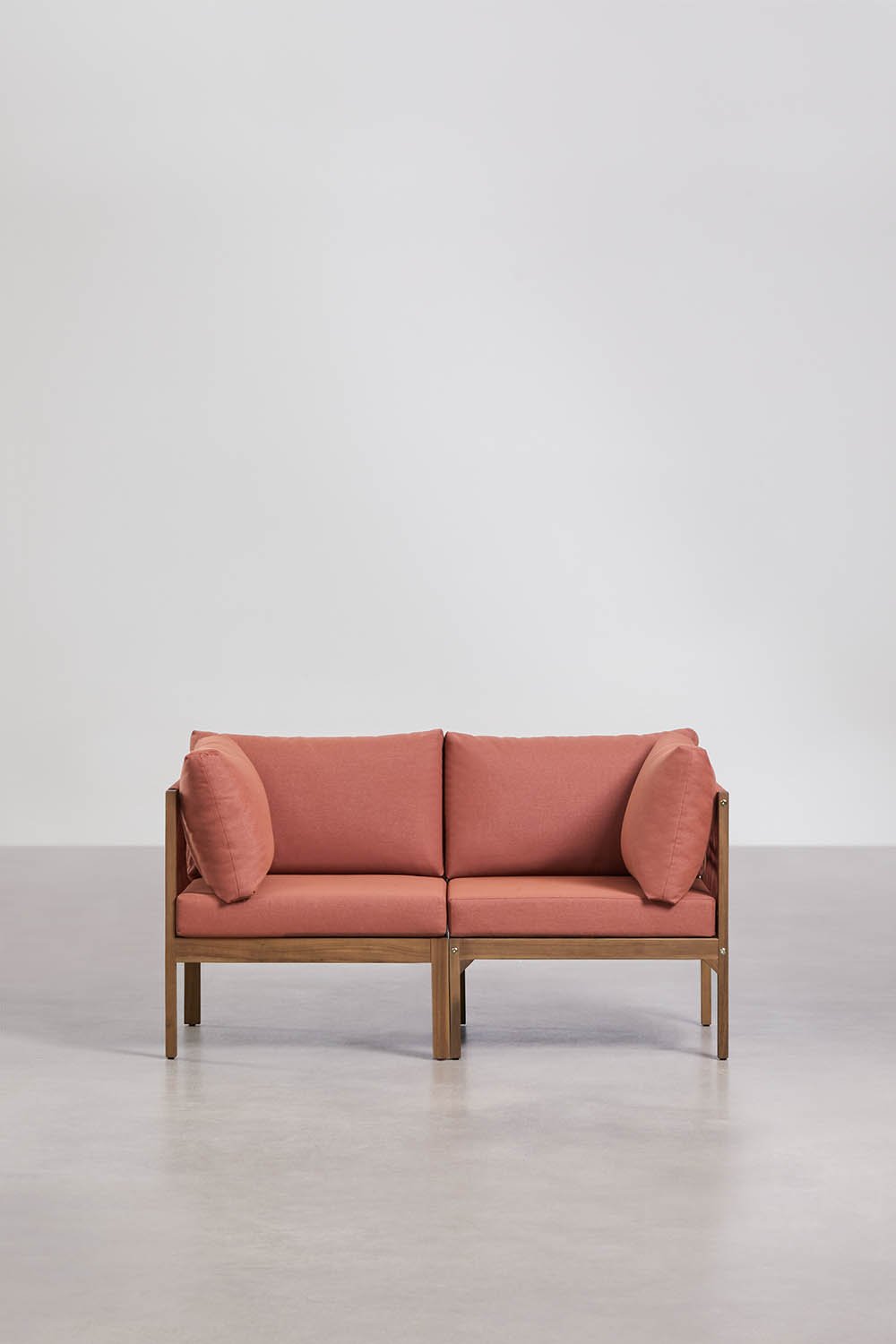 Canapé modulaire 2 pièces avec accoudoirs en bois d'acacia Branson, image de la galerie 3