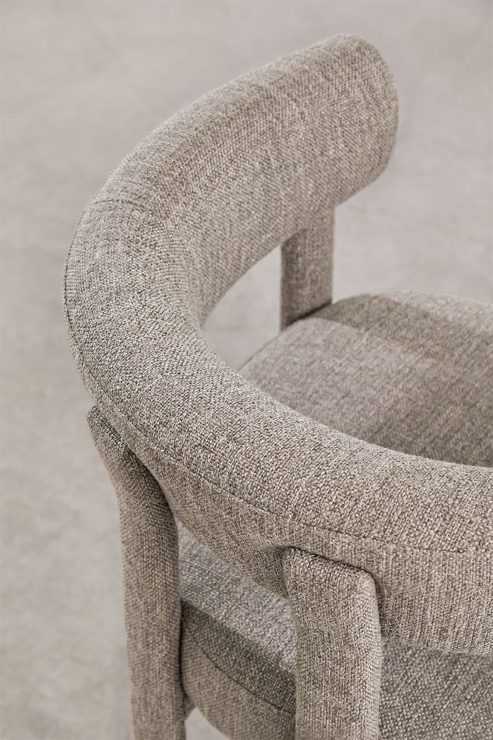 Chaise de salle à manger avec accoudoirs, tapissée et en fer Jolie, image de la galerie 7