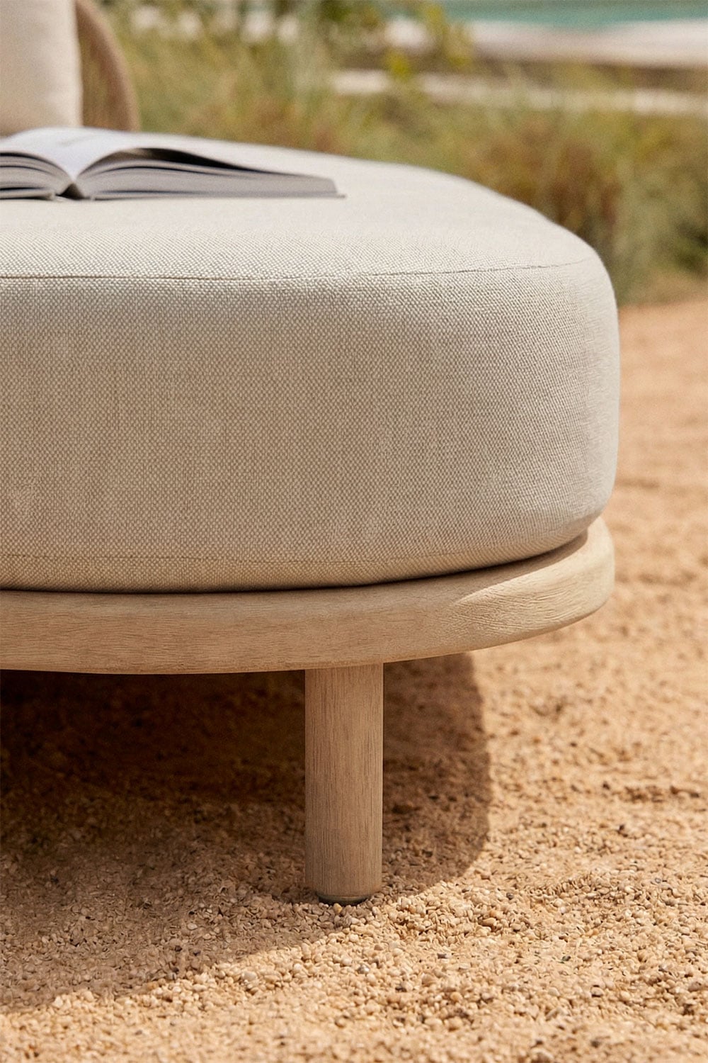 Chaise longue double avec coussins en bois d'acacia et corde tressée Capri, image de la galerie 2