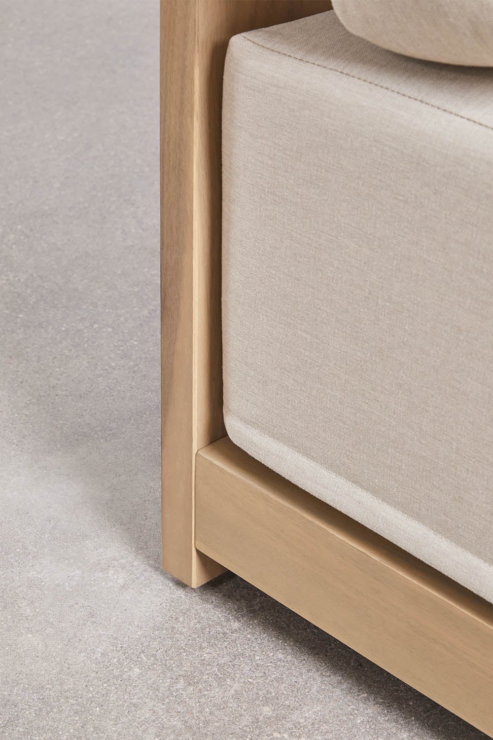 Canapé modulaire de jardin 2 pièces avec accoudoirs en bois d'acacia Brivori, image de la galerie 7