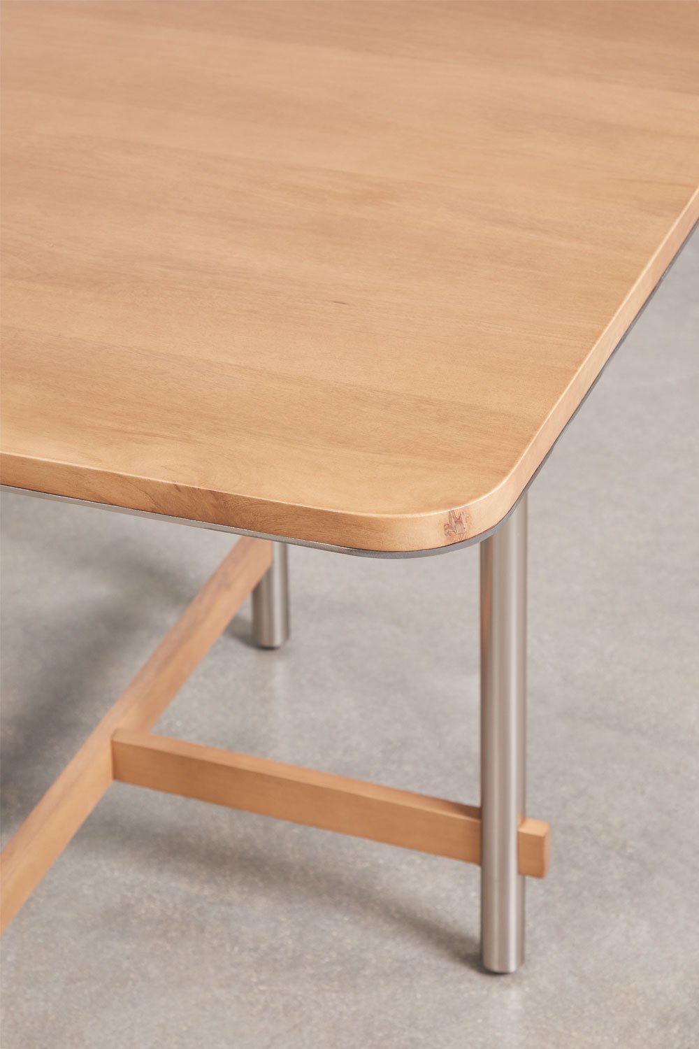 Table à manger rectangulaire en bois de manguier et acier Osaka, image de la galerie 5