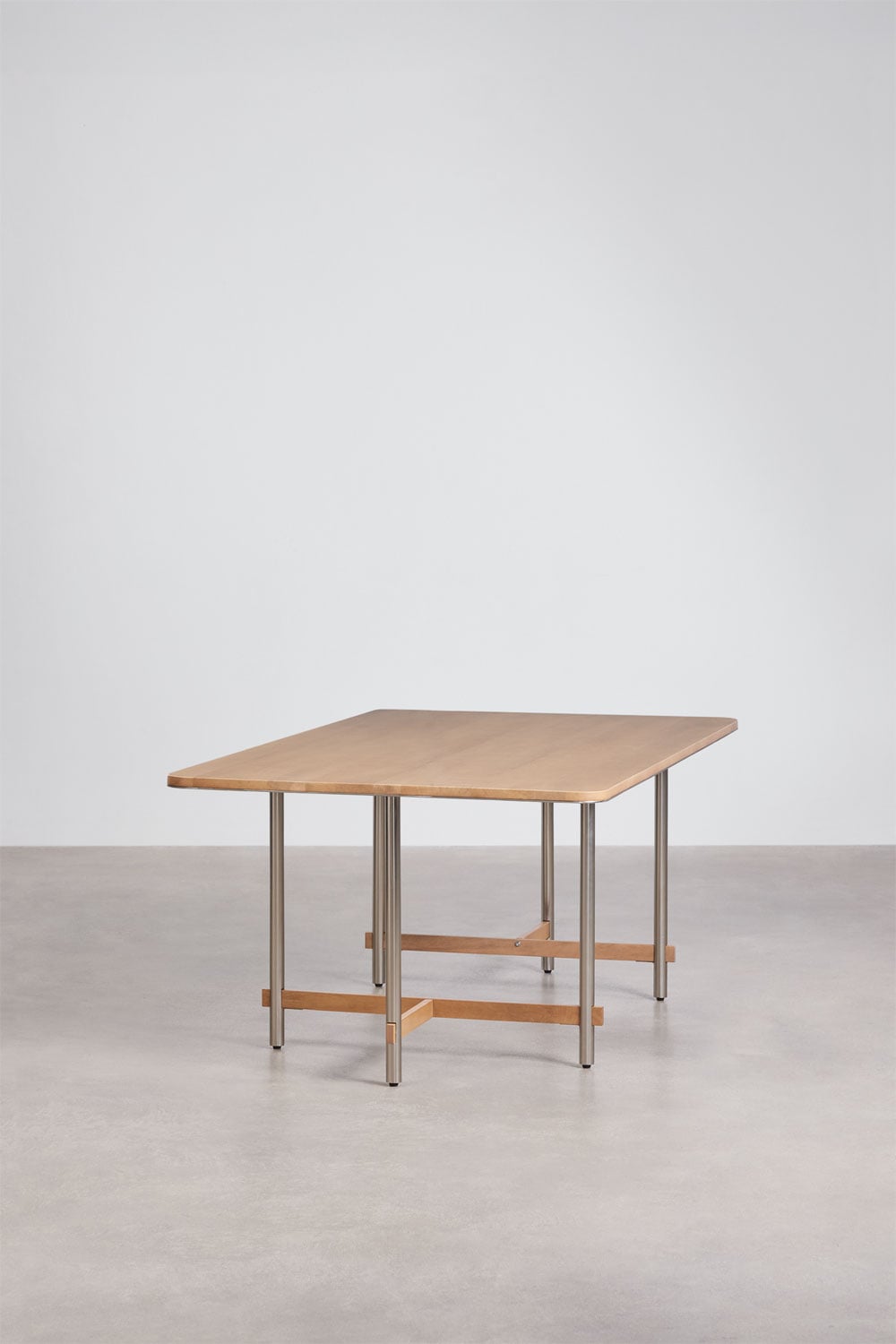 Table à manger rectangulaire en bois de manguier et acier Osaka, image de la galerie 4