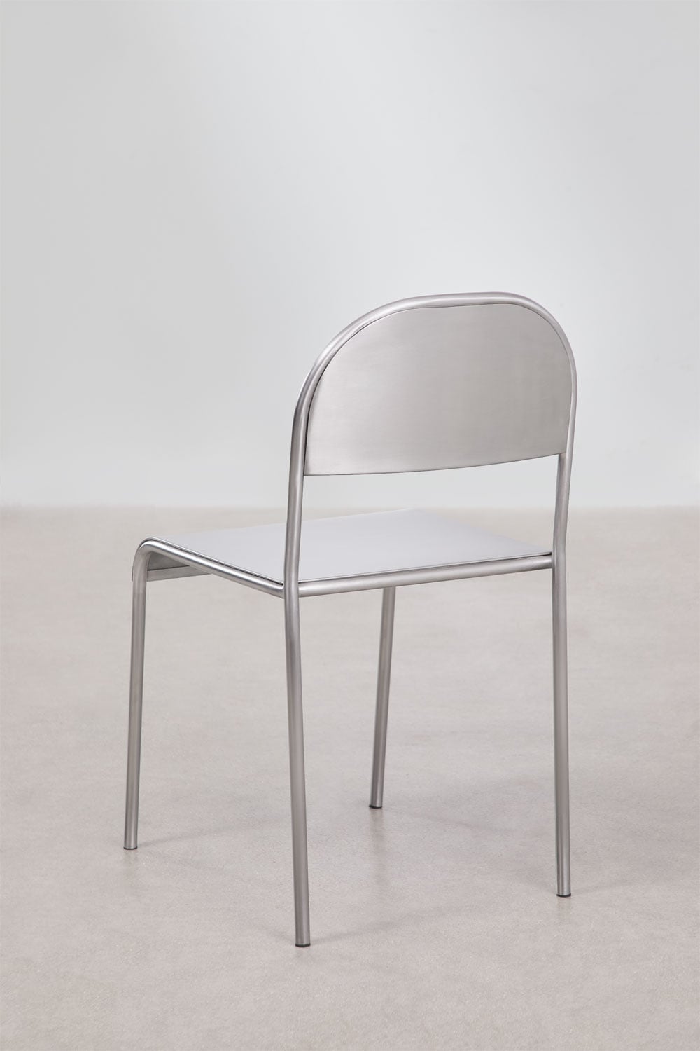 Pack de 2 chaises de salle à manger en acier inoxydable Narnial, image de la galerie 3