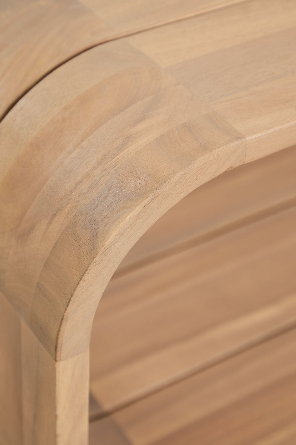 Ensemble de jardin avec canapé d'angle modulaire 6 pièces, table d'appoint et table basse en bois d'acacia Brivori, image de la galerie 15