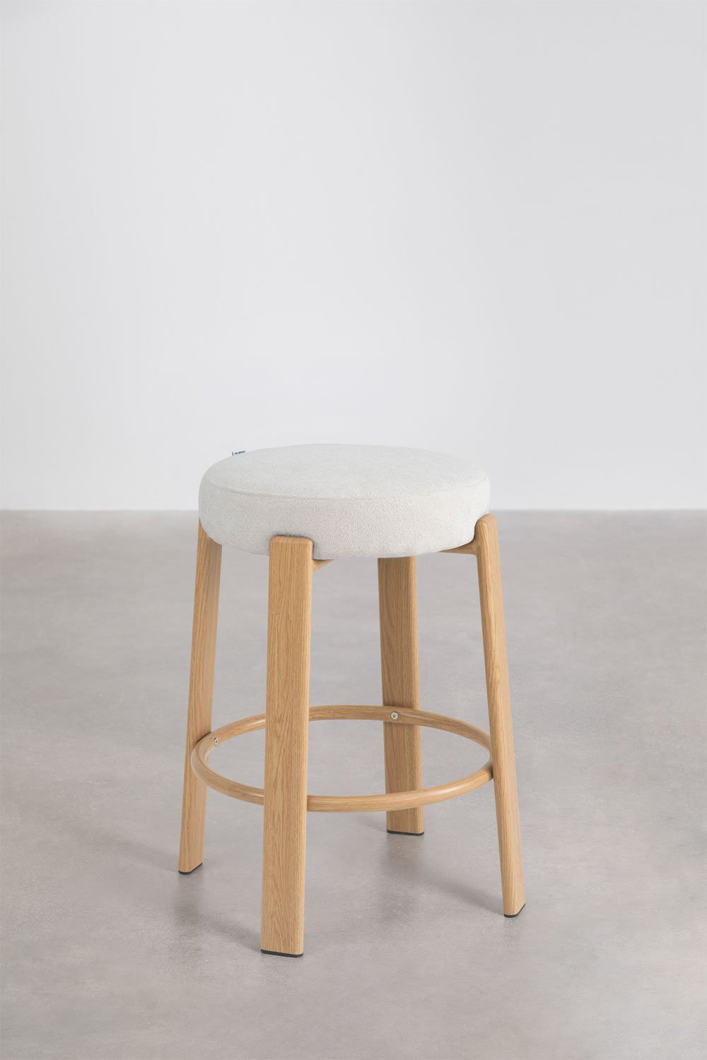 Pack de 4 tabourets hauts 65 cm en tissu chenille et fer Jolie, image de la galerie 3