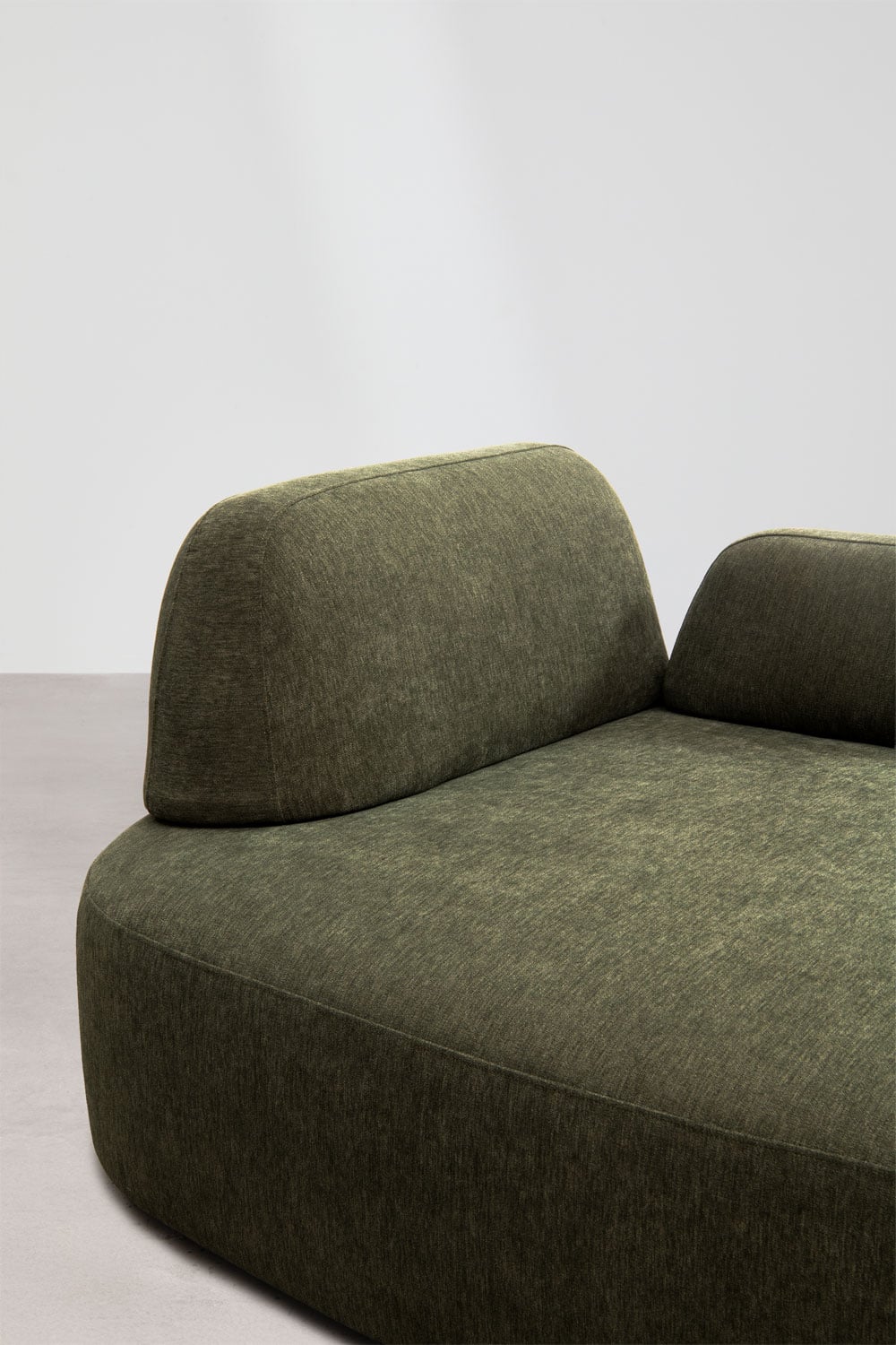 Module chaise longue droit avec accoudoir pour canapé modulaire tapissé Giorgia, image de la galerie 5