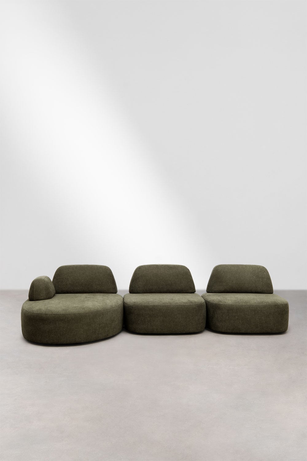 Canapé modulaire avec méridienne gauche en 3 pièces, revêtement Giorgia, image de la galerie 3