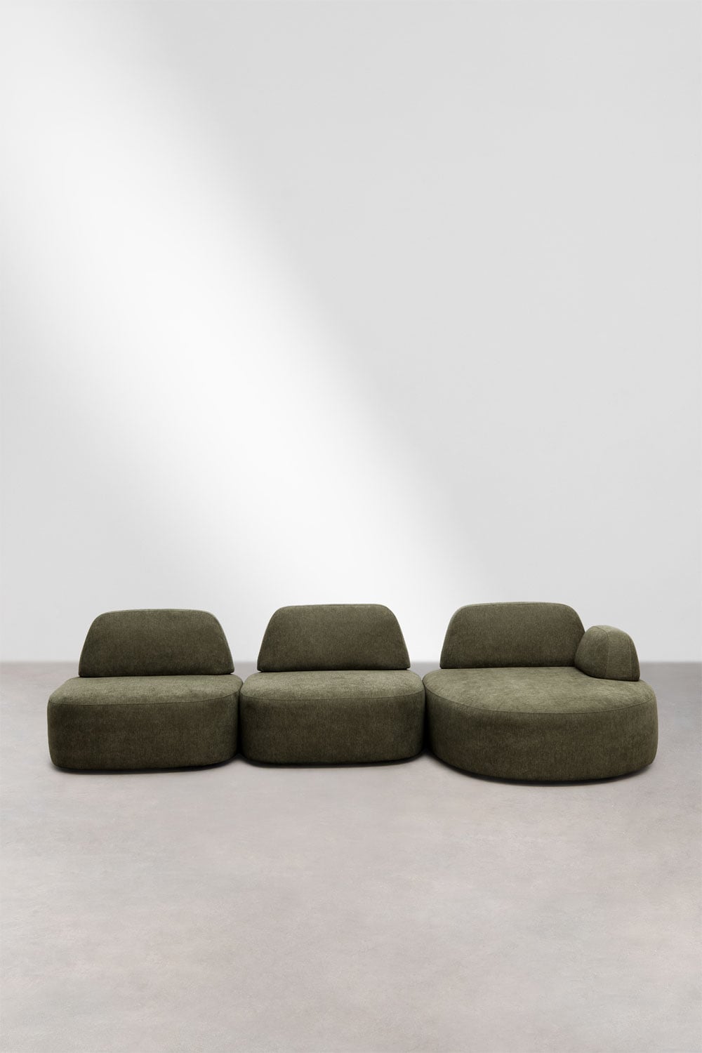 Canapé modulaire avec chaise longue droite 3 pièces tapissé Giorgia, image de la galerie 3