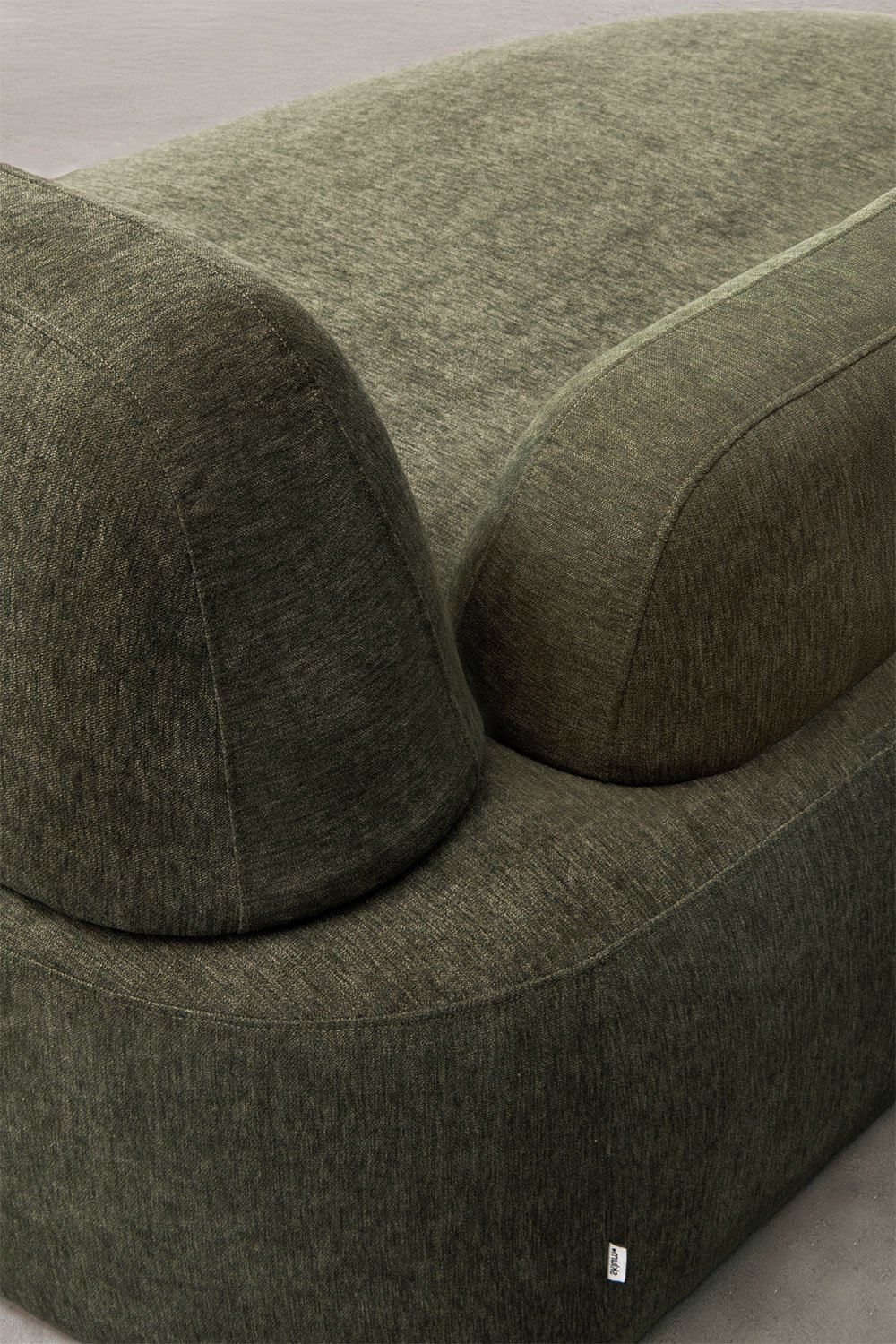 Canapé modulaire avec méridienne gauche 3 pièces et pouf rembourré Giorgia, image de la galerie 5