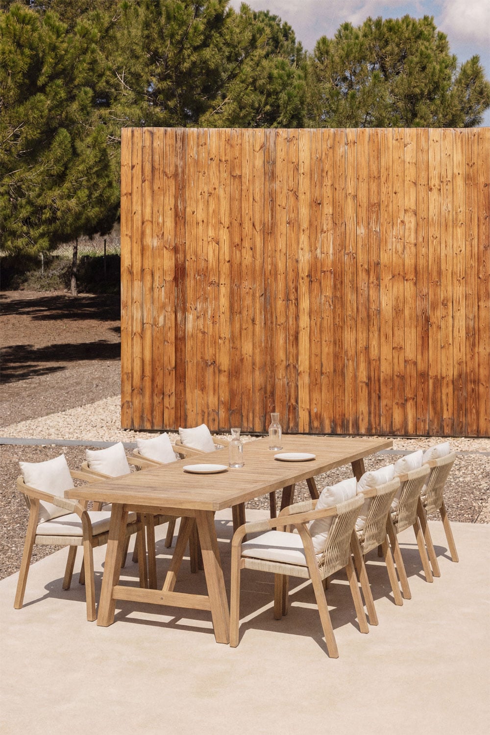 Table de jardin rectangulaire en bois d'acacia Dubai, image de la galerie 1