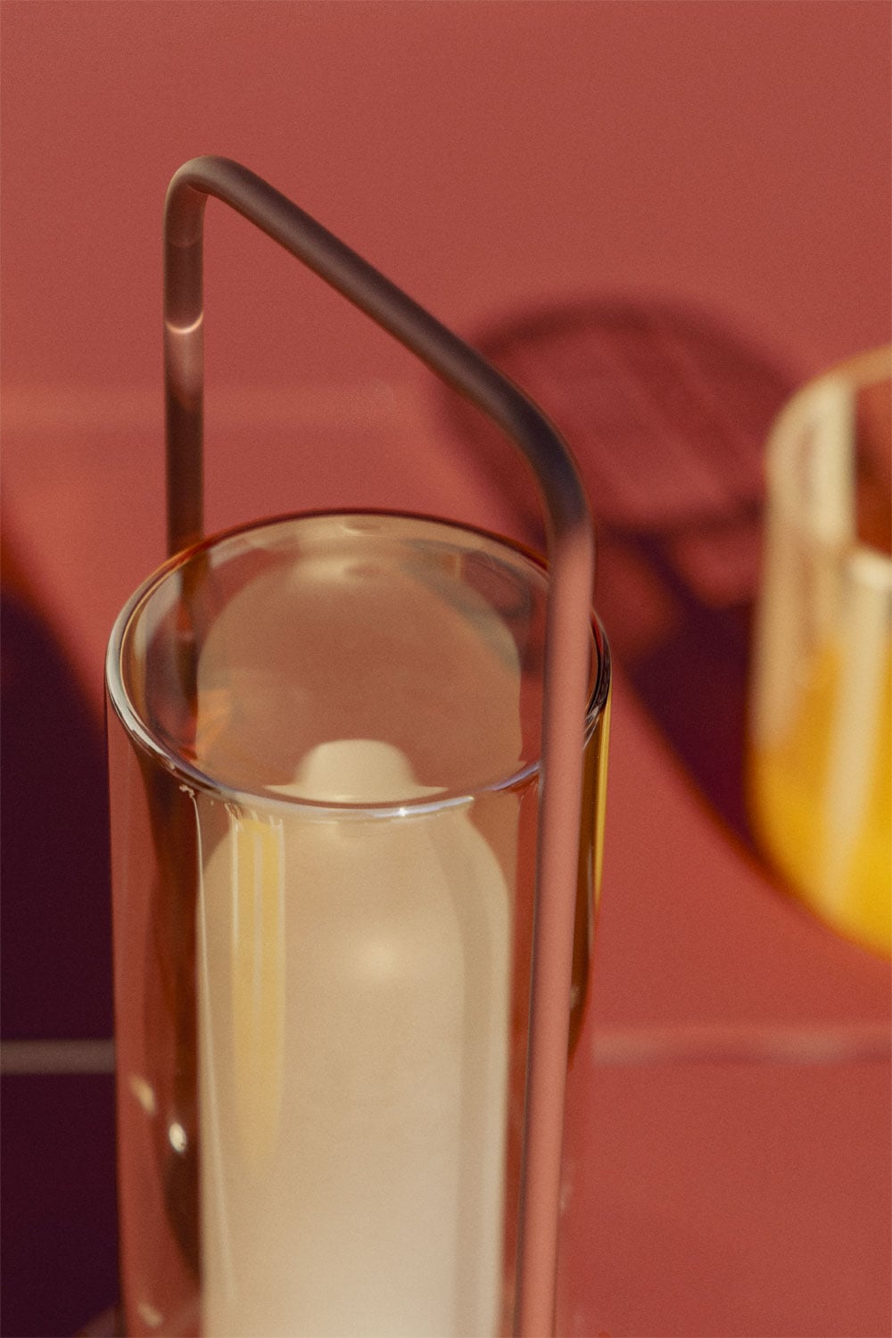 Lampe de table LED sans fil pour extérieur en fer et verre Sorlix, image de la galerie 2