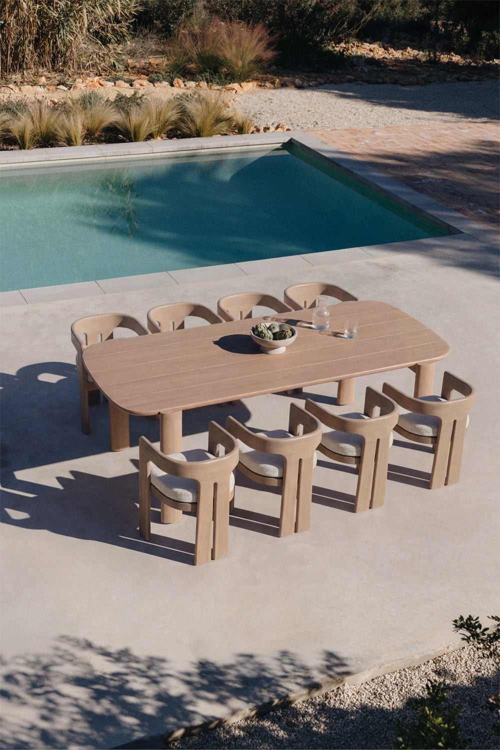 Table de jardin rectangulaire 260x115 cm en bois d'acacia Vetra, image de la galerie 1