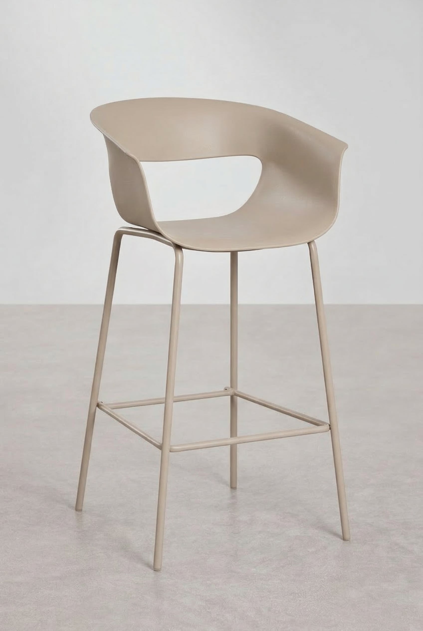 Pack de 2 tabourets hauts en polypropylène et acier Alanys, image de la galerie 1