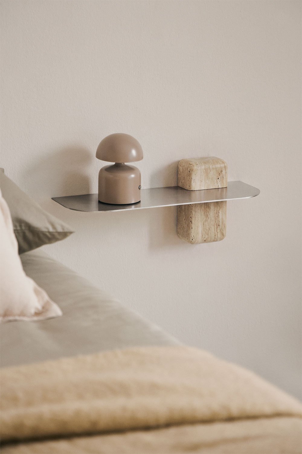 Pack de 2 tables de chevet flottantes 45x15 cm en acier inoxydable Serbian, image de la galerie 1