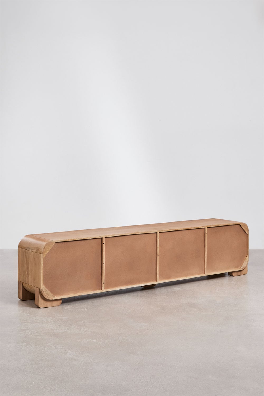 Meuble TV en bois de manguier et travertin Kivalina, image de la galerie 6