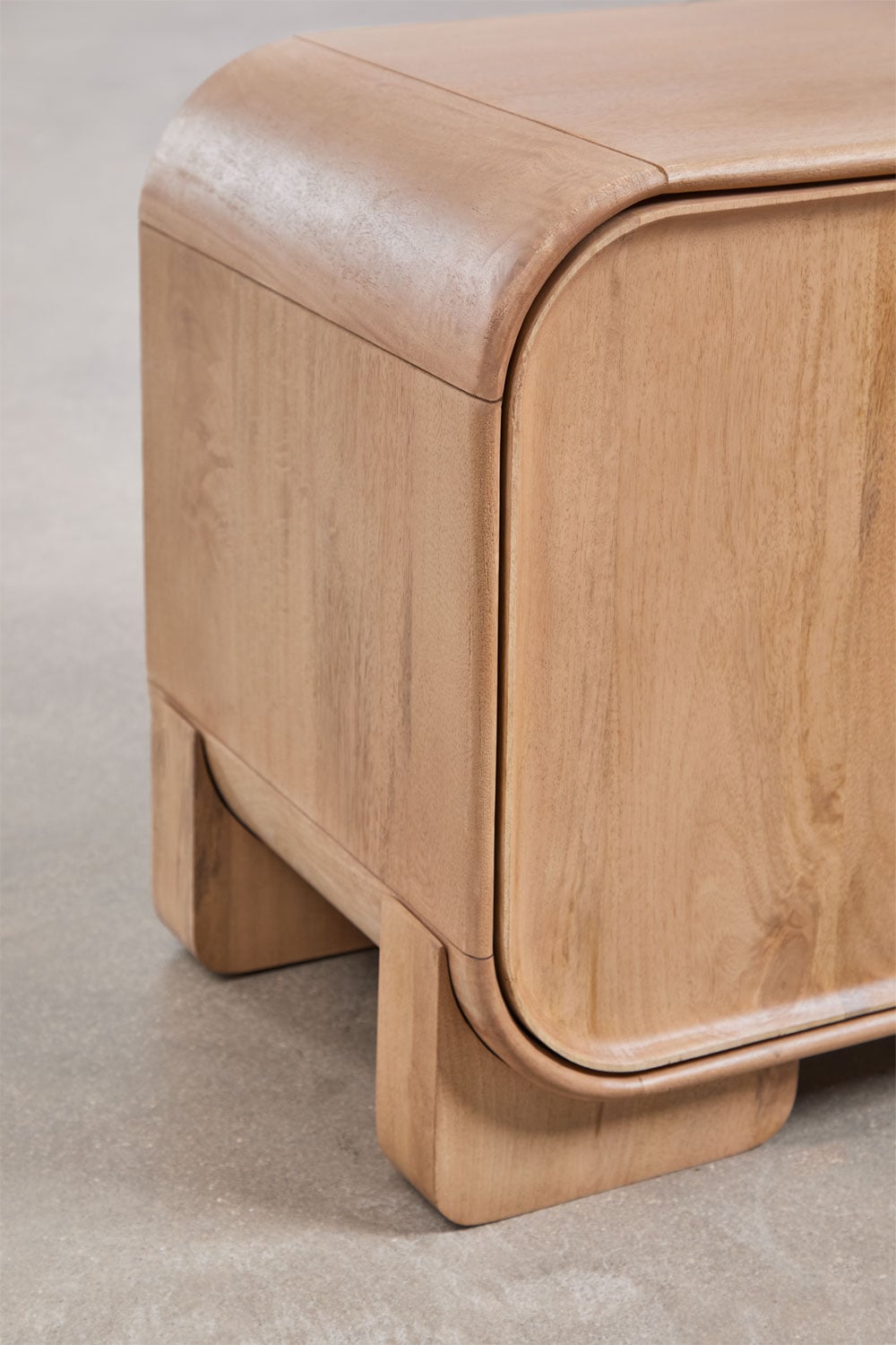 Meuble TV en bois de manguier et travertin Kivalina, image de la galerie 7