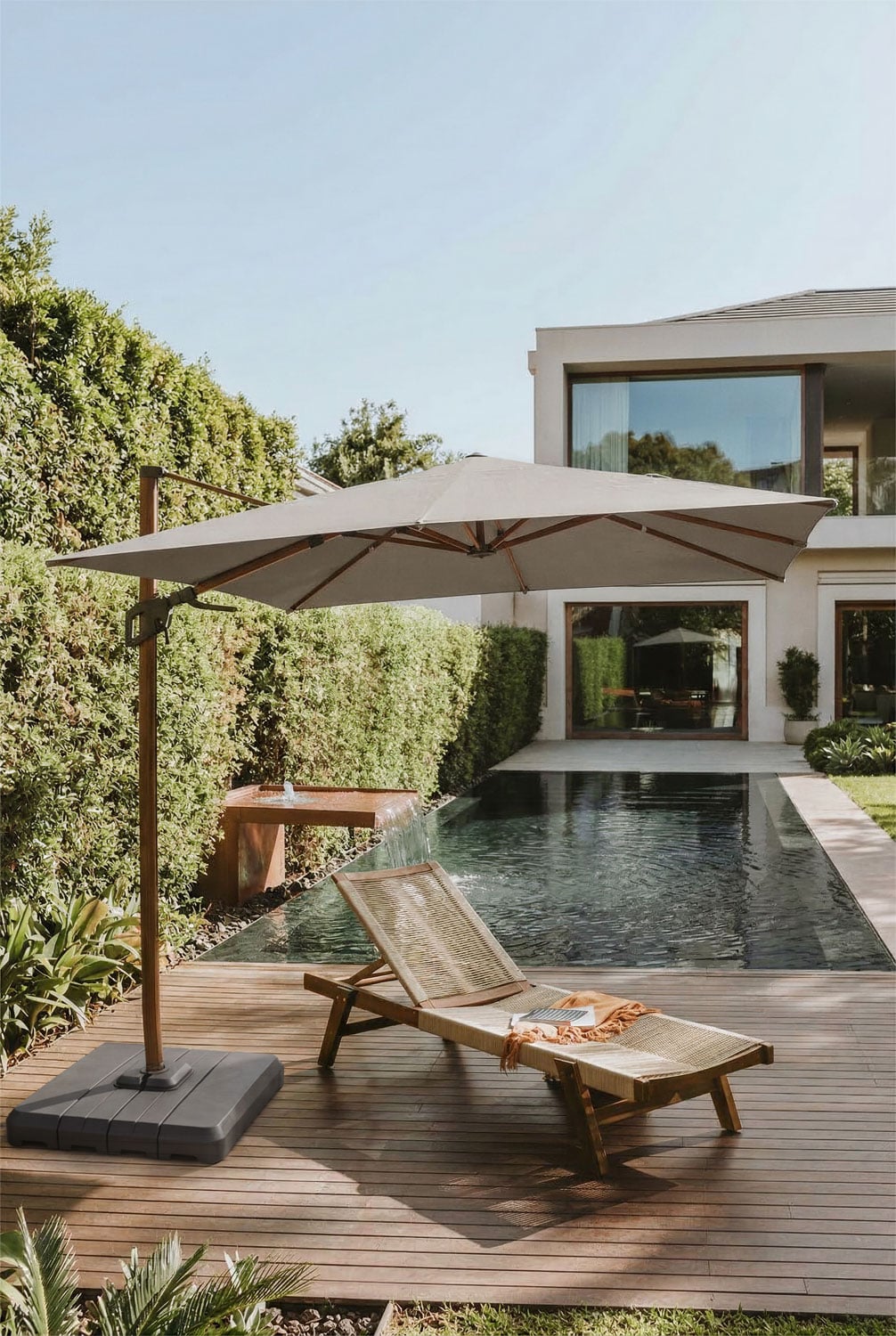 Parasol 295x295 cm en tissu et aluminium Hydra, image de la galerie 1