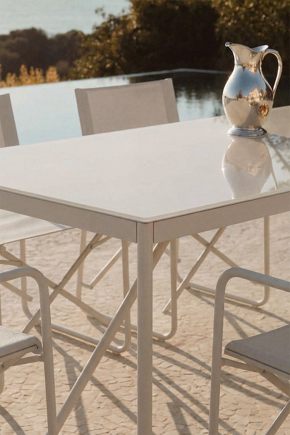 Table de jardin rectangulaire 185x85 cm en acier Melida, image de la galerie 2