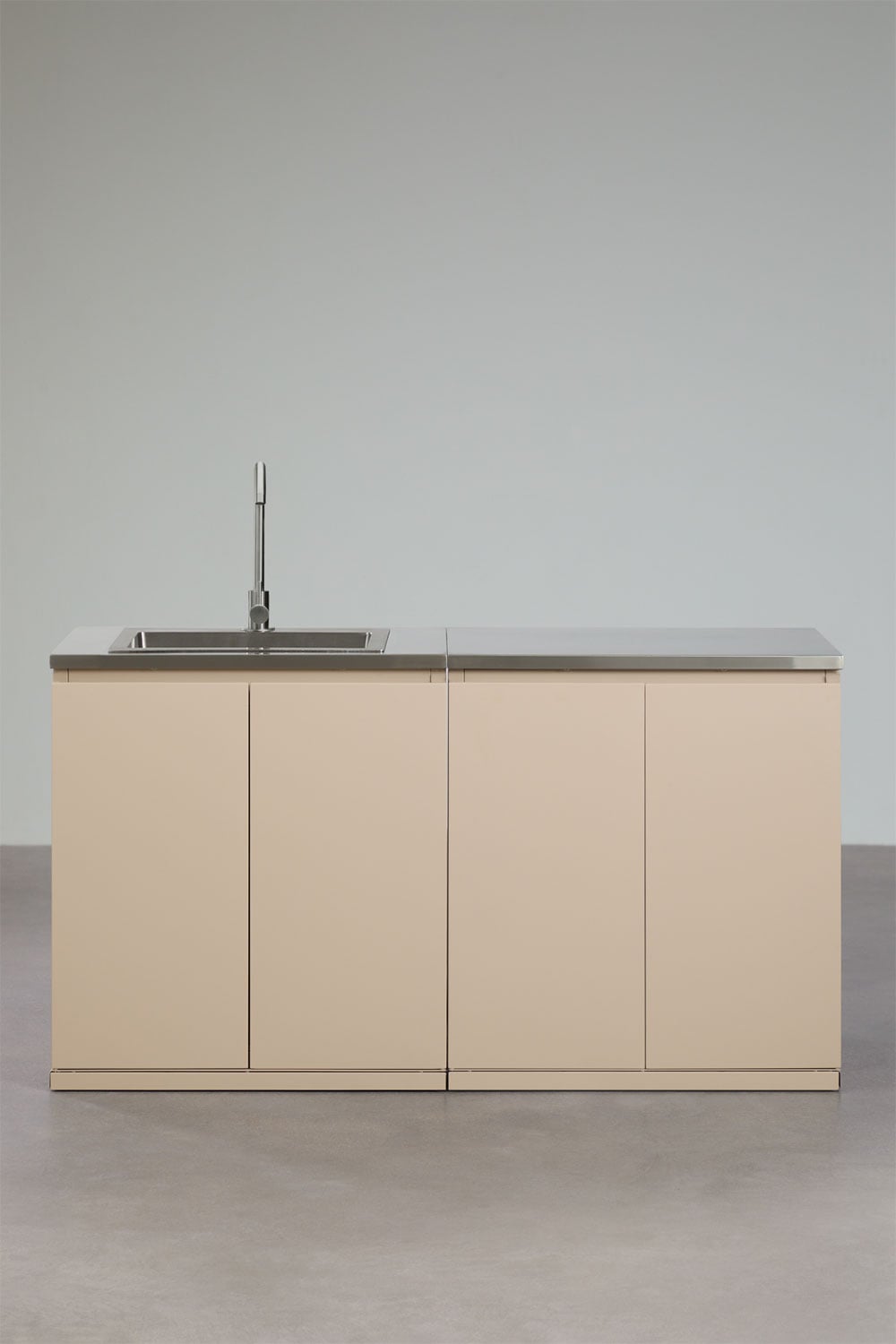 Cuisine modulaire d'extérieur 2 pièces avec évier et rangement en acier Rivana, image de la galerie 1