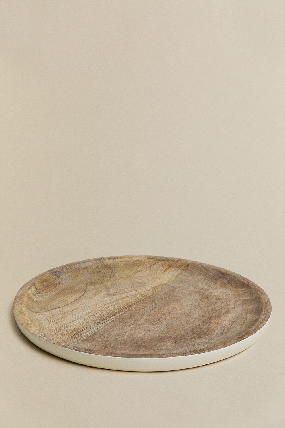 Bandeja décorative ronde Ø30 cm en bois de manguier Fruela, image de la galerie 2