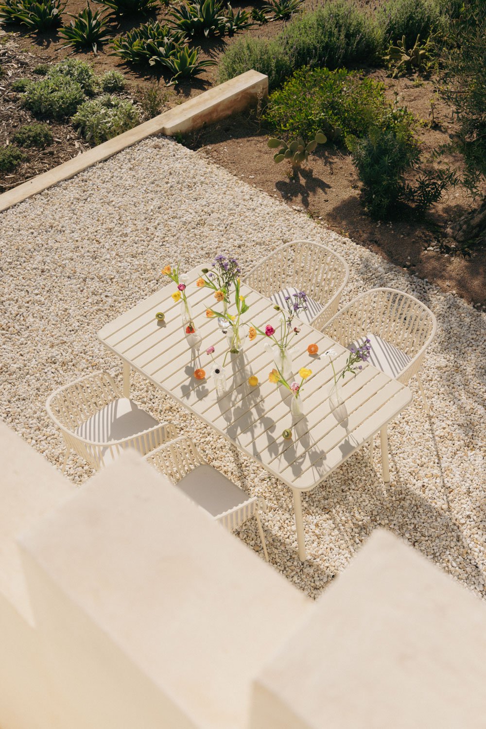 Table de jardin rectangulaire 160x90 cm en acier Florida, image de la galerie 1