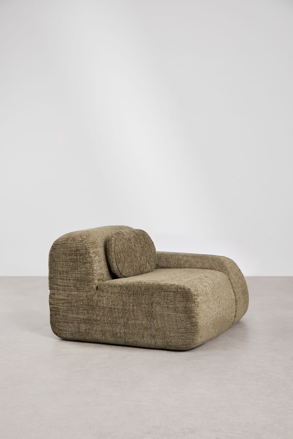 Module d'angle droit avec accoudoir pour canapé modulaire en chenille emballé sous vide Merida, image de la galerie 3