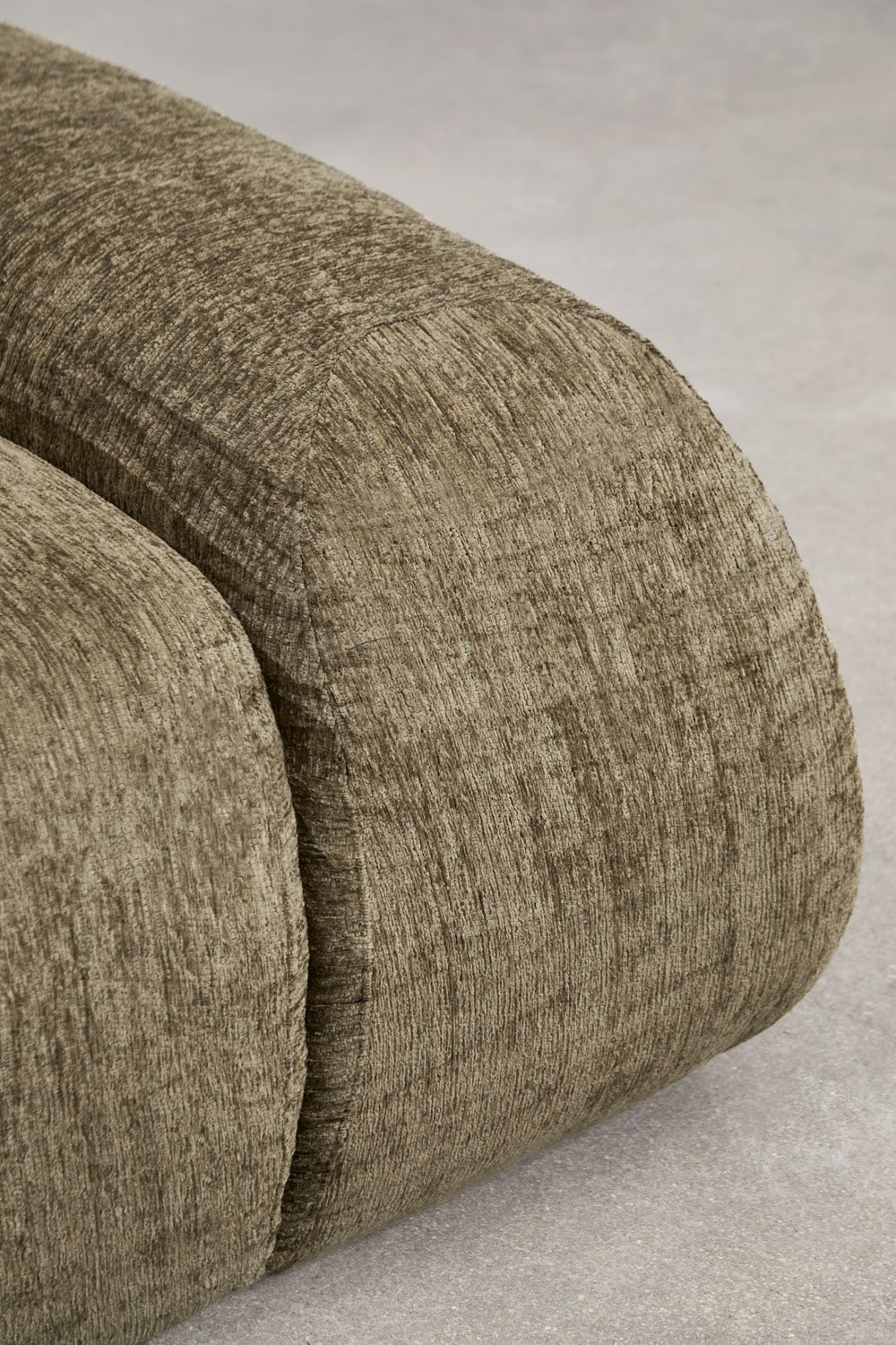 Module d'angle droit avec accoudoir pour canapé modulaire en chenille emballé sous vide Merida, image de la galerie 5