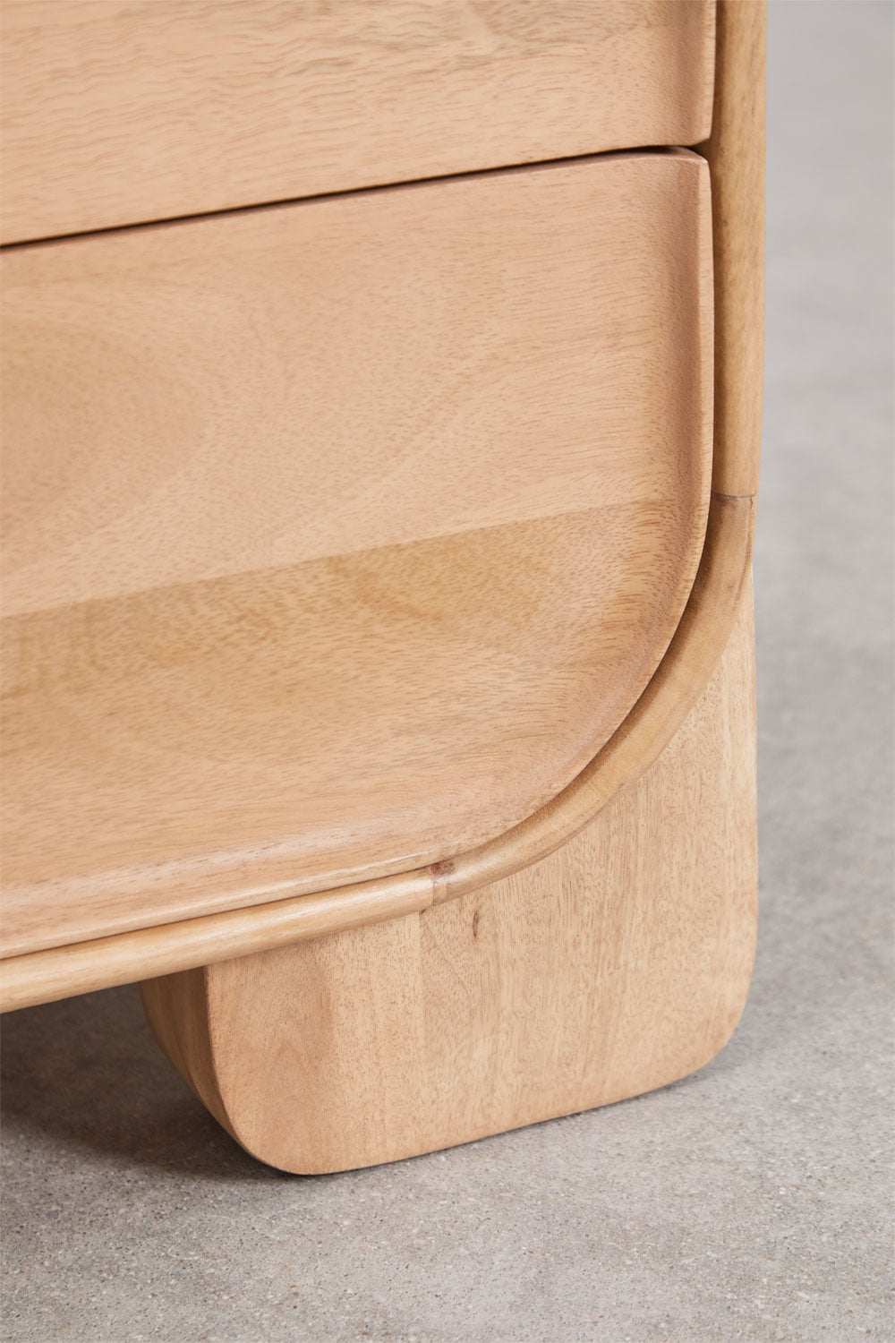 Pack de 2 tables de chevet 55x40 cm en bois de manguier et pierre naturelle Kivalina, image de la galerie 7