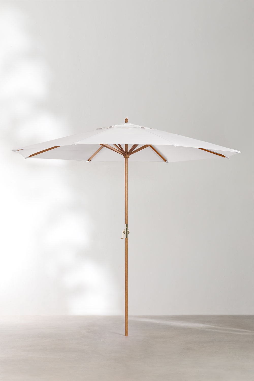 Parasol Ø290 cm en tissu et bois Cretas, image de la galerie 1