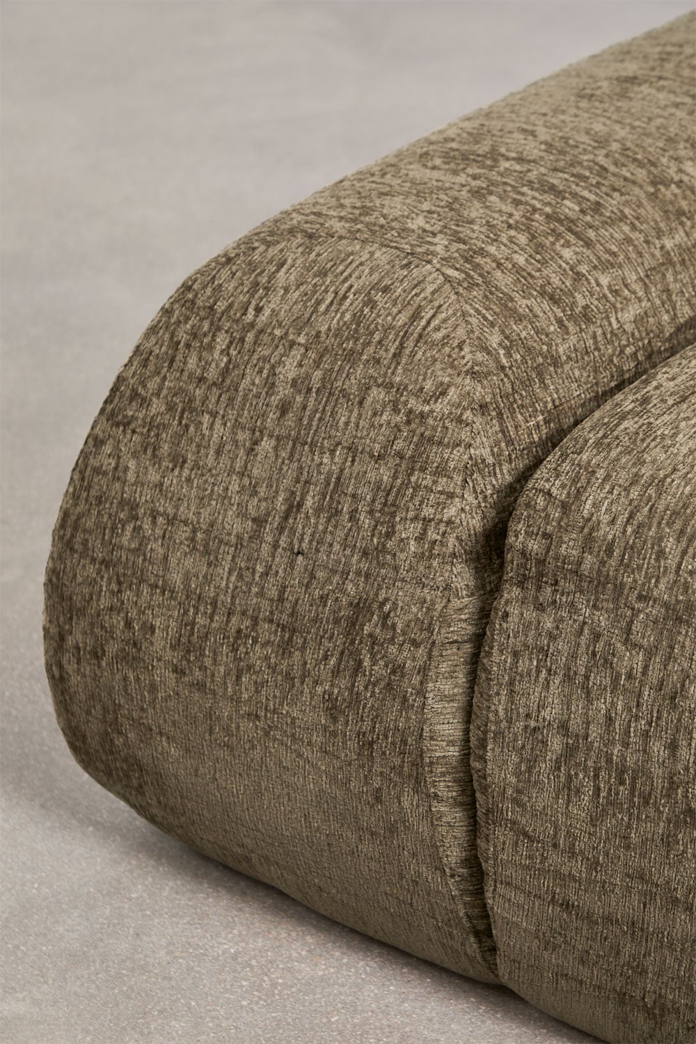 Module d'angle gauche avec accoudoir pour canapé modulaire en chenille emballé sous vide Merida, image de la galerie 5