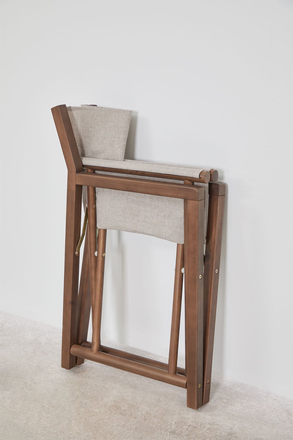 Set de table rectangulaire 270x110 cm Leighton et 10 chaises de réalisateur pliantes de jardin en bois d'acacia Rondonia, image de la galerie 11