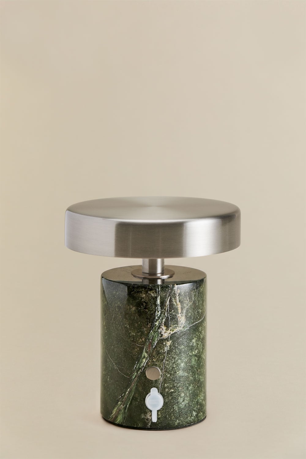 Lampe de table LED sans fil pour extérieur en fer et pierre naturelle Isasia, image de la galerie 4