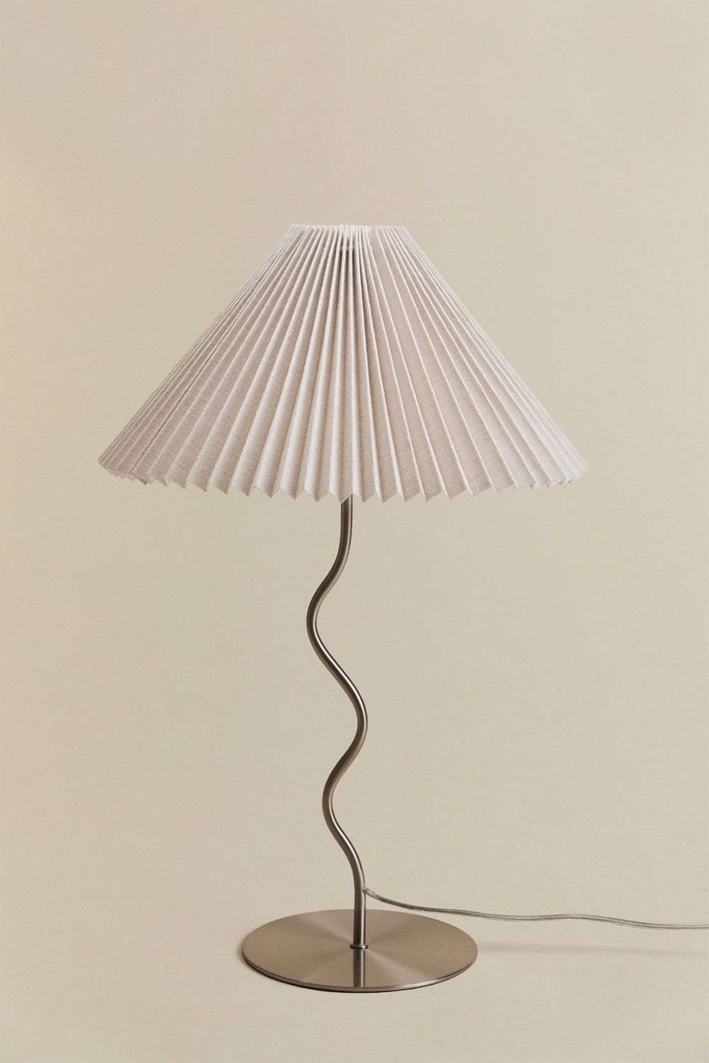 Lampe de table en fer et lin Siliema, image de la galerie 1