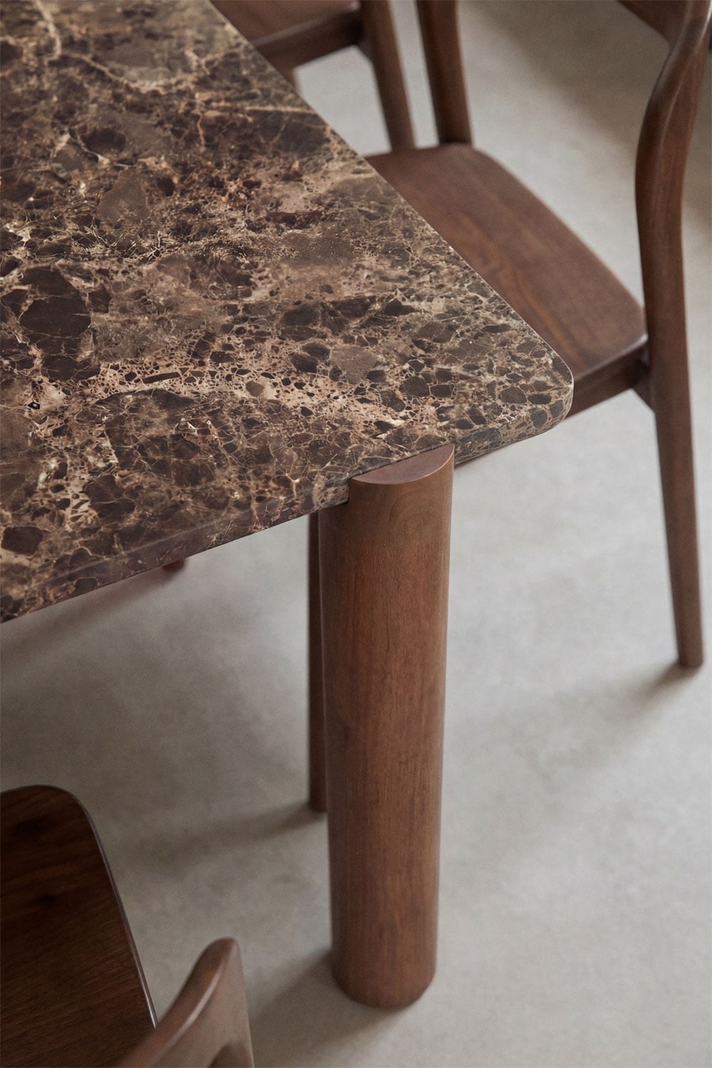 Table à manger rectangulaire 245x110 cm en bois de manguier et marbre Oneca, image de la galerie 2